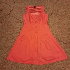 Spense Coral Button-Front Midi Dress